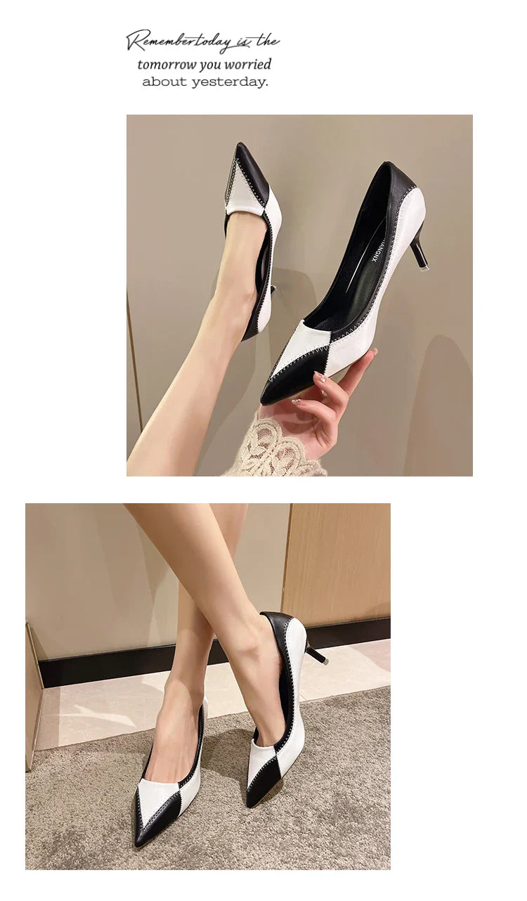 Verão Novas Sandálias Femininas de Bico Fino com Salto Agulha Sapatos Femininos de Salto Alto para Banquetes e Festas Sapatos de Casamento da Moda Scarpins 6,5-9cm