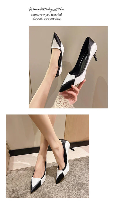 Verão Novas Sandálias Femininas de Bico Fino com Salto Agulha Sapatos Femininos de Salto Alto para Banquetes e Festas Sapatos de Casamento da Moda Scarpins 6,5-9cm
