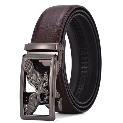 Automatic Buckle Men's Leather Belts Formal Eagle Horse Belt for Men Luxury Designer Brands Male Waist Strap Fashion Accessories