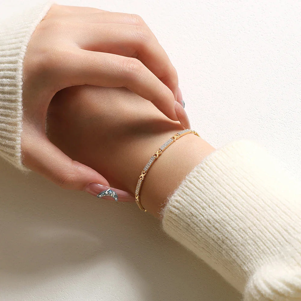 Dazzling Double Row Moissanite Bracelets Fashion Simple Tennis Chain For Women Men s925 Sterling Silver Wedding Jewelry
