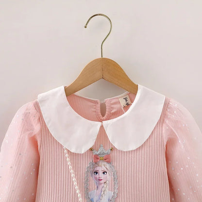 Elsa Princess Dress Baby Girls Dress Kids Dress Party Long-sleeved For Children Frozen Formal Evening Dress 3-8Y