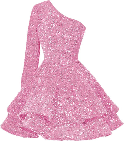 Sequin Short Homecoming Dress for Teens Sparkly Prom Dress Sweet 14 16 Birthday Photo Shoot Gowns Mini Dress Graduation Dress