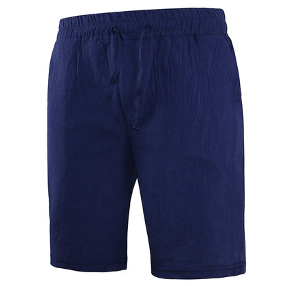 New Men's Cotton Linen Shorts Pants Male Summer Breathable Solid Color Linen Trousers Fitness Streetwear S-3XL