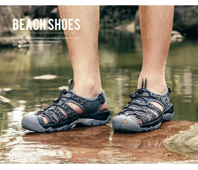 Summer Outdoor Sandals for Men Breathable Hiking Shoes Water Beach Mens Sandals Camping Climbing Aqua Sneaker