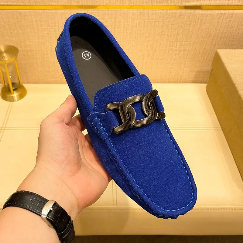 Loafers Men Big Size 48 Soft Driving Moccasins High Quality Flats Suede Leather Shoes Men Slip-on Luxury Loafers for Men
