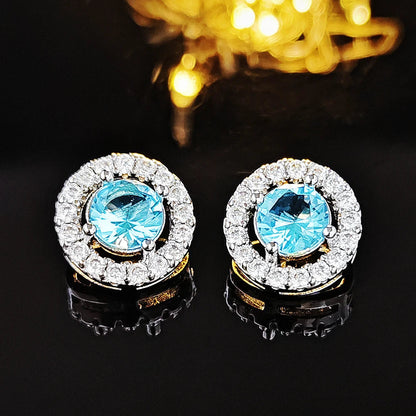 Silver Color Korean Zircon Circle Stud Earrings Brincos for Women Boucle D'oreille Femme Bijoux Gift Jewelry E232