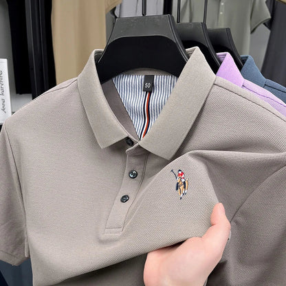 High end brand 100% cotton short sleeve polo shirt luxury pony embroidery men's summer comfort fashion designer new Paul T-shirt