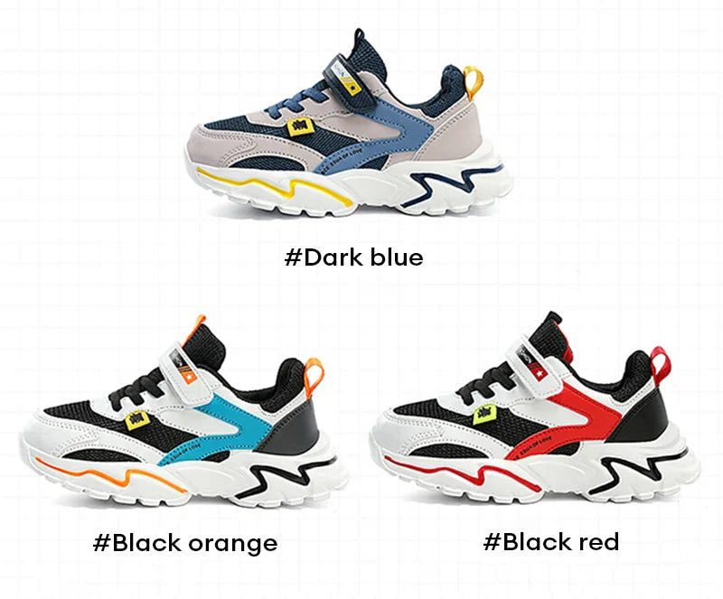 Boys' Summer Mesh Breathable Sneakers Anti-Skid Outdoor Tennis Shoes for Children Sport Running Size 28-39