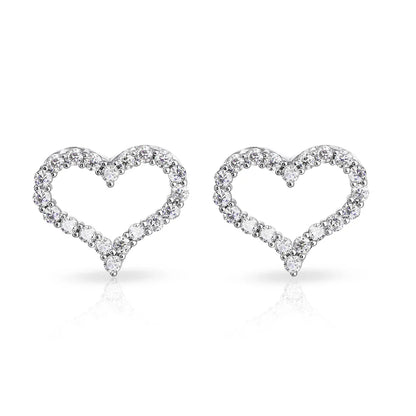2mm Heart Full Moissanite Diamond Stud Earrings for Women 925 Sterling Silver Plated 18k Gold White Ear Studs Fine Jewelry