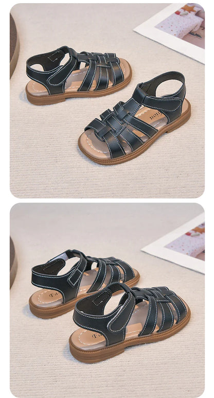 Kids Summer Sandals for Boys Girls Unisex Fashion Open Toes All Match Size 21-30 Children Beach Shoes Anti-skid Breathable Soft