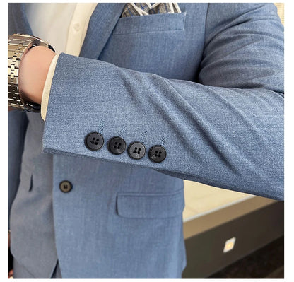2025 Men's Business Suit Slim-fit Wedding Dress Two-piece Set M-4XL Stylish Handsome All-in-one Banquet Trousers