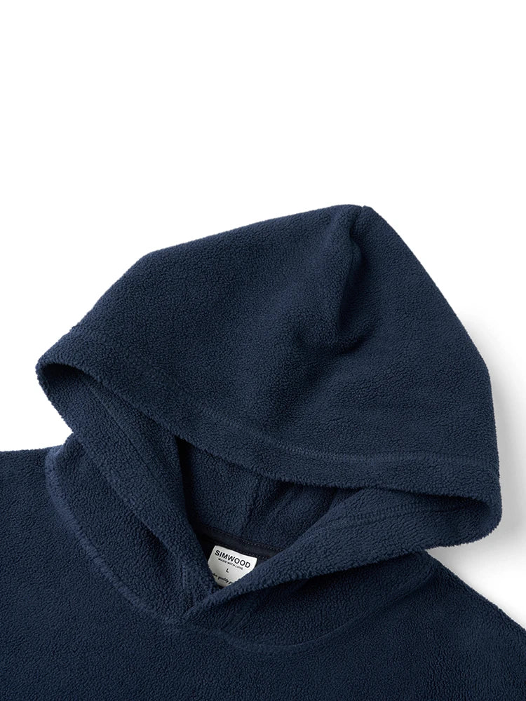 Autumn Winter New Oversize Comfortable Polar Fleece Hoodies Men Warm Logo Embroidery High Quality Sweatshirts