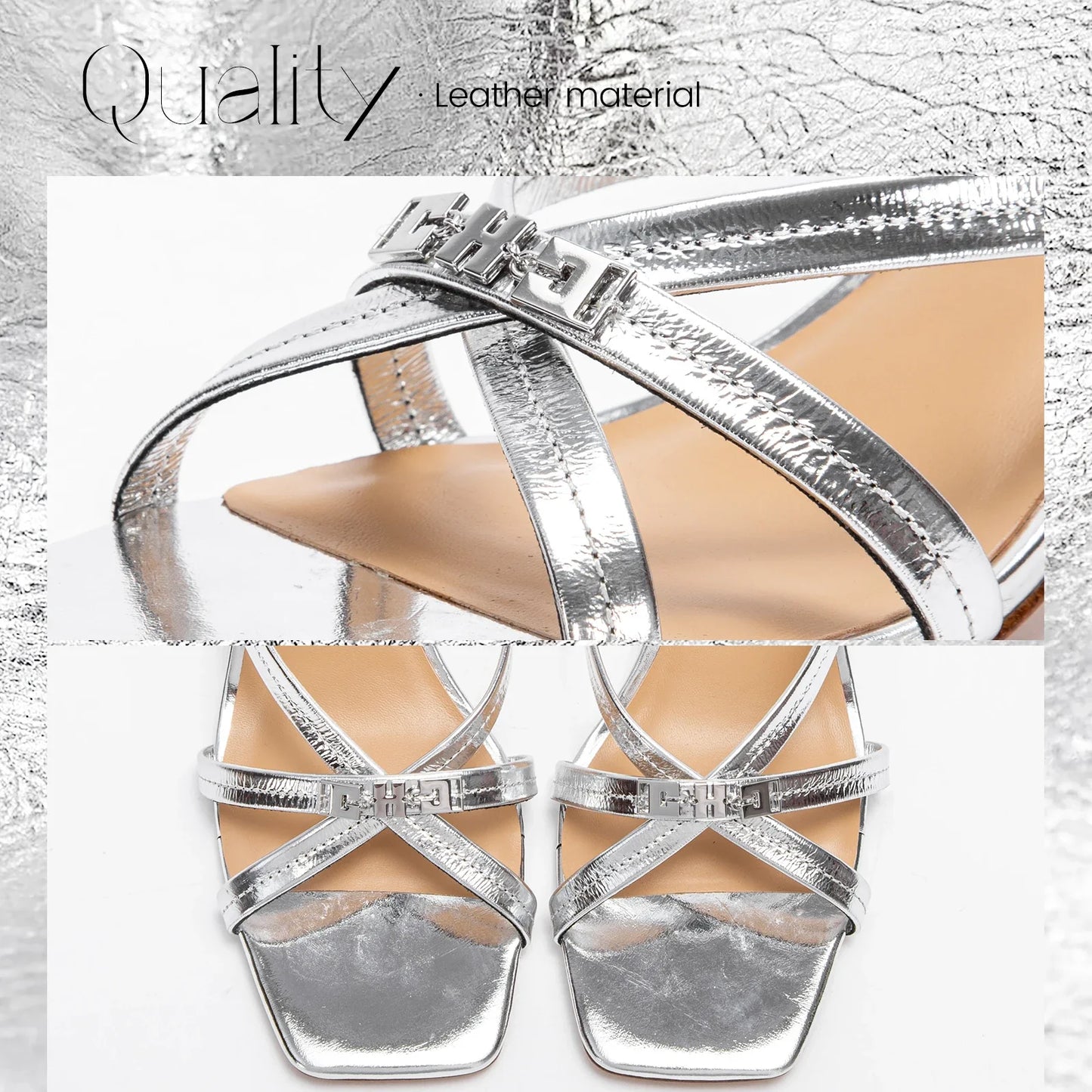 Women's Sandals Summer Cowhide New Thin Belt Business Fashion Sandals Wedding and Dinner Shoes
