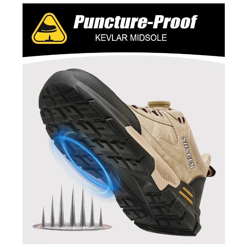 Breathable Men's Safety Shoes Puncture Resistant Work Shoes Men's Protective Shoes Wear-resistant Work Boots Tactical Boots