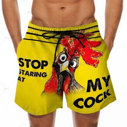 KeKe Funny Cock Banana Printed Swimwear Swim Shorts Trunks Beach Swimming Board Shorts Quick Drying Pant Mens Surffing Shorts