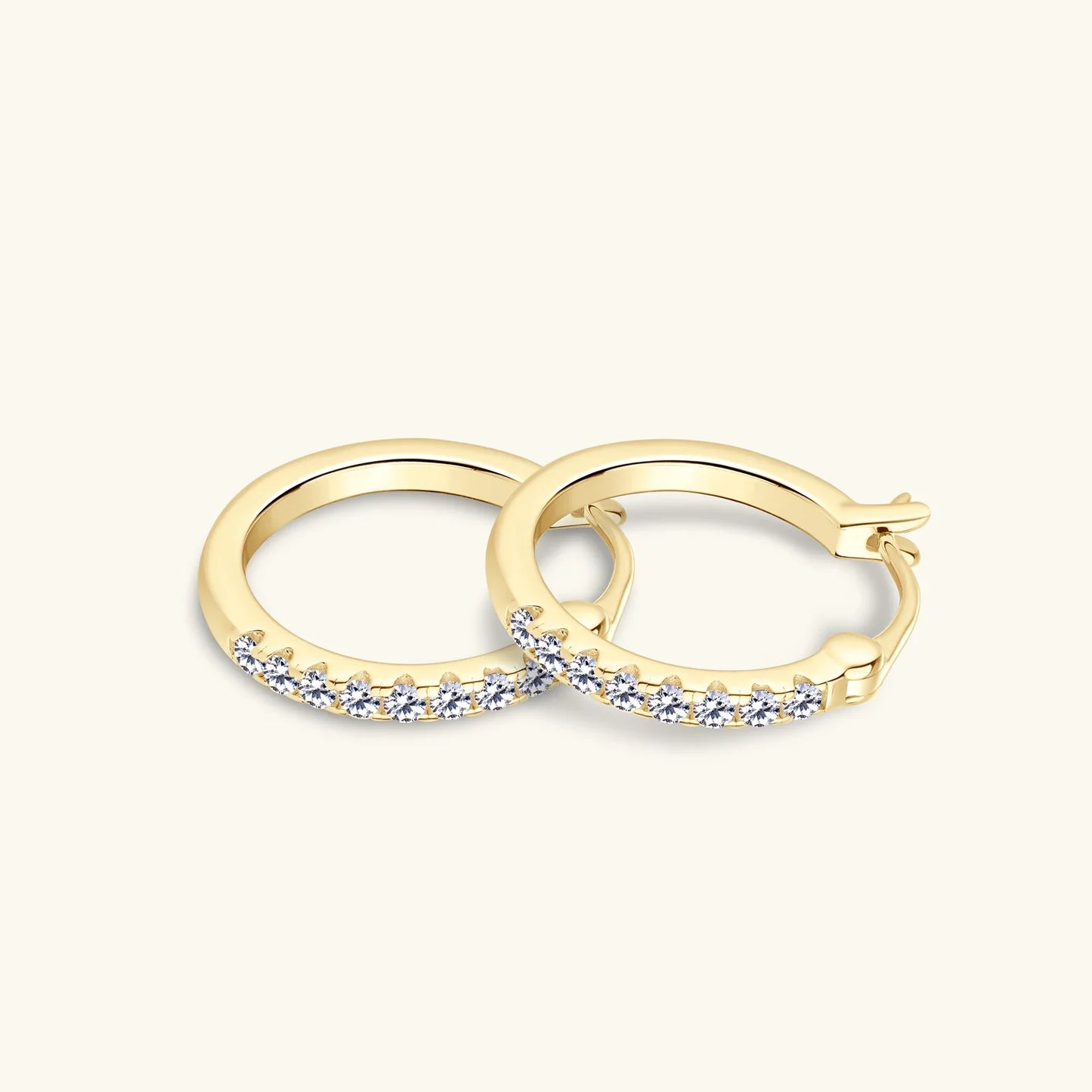 Hoops 1.8mm Moissanite Earrings For Women Real 925 Sterling Sliver Plated Yellow Gold Hoop Earring Fine Jewelry Christmas Gifts