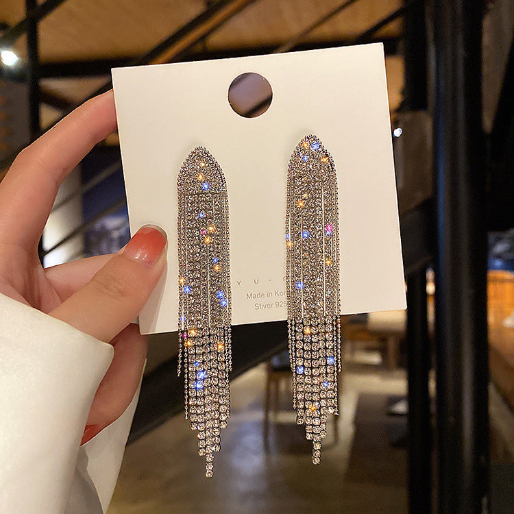 Geometric Triangle Earrings European and American Fashion Long Tassel