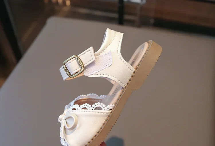 Girls Cute Lace Bow Princess Sandals New Little Kids Soft-soled Beach Summer Shoes Size 22-31