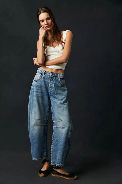 Elastic Waist High-waisted Women's Jeans
