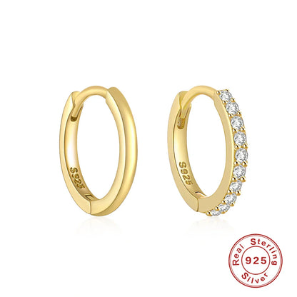 Ins Star Anise 925 Sterling Silver  Earring For Women Hoop Earrings Crystal Fine Jewelry Glossy 18K Gold Mom Gift Trend