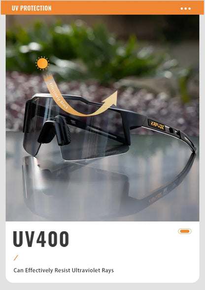 Photochromic Cycling Sunglasses for Men Women Bike Glasses Riding Driving UV400 Mountain Bicycle Goggles Eyewear Sports