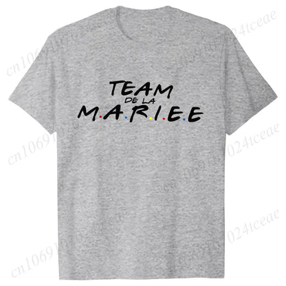 Friends Bachelorette EVJF Party T-shirt French Girls Single Farewell Tops Team Bride Bridesmaid Tees Bridal Shower Wedding Shirt