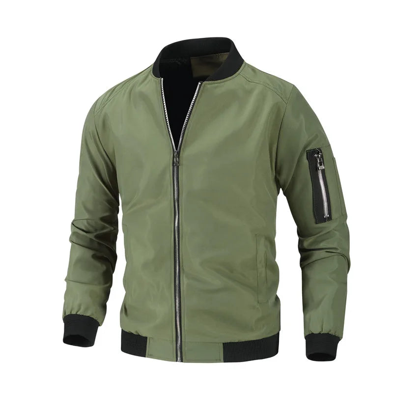 Men Solid Casual Windbreaker Bomber Jacket Coat Spring Autumn New Hot Men Windproof Outwear Slim Jacket Coats Male Plus Size 6XL
