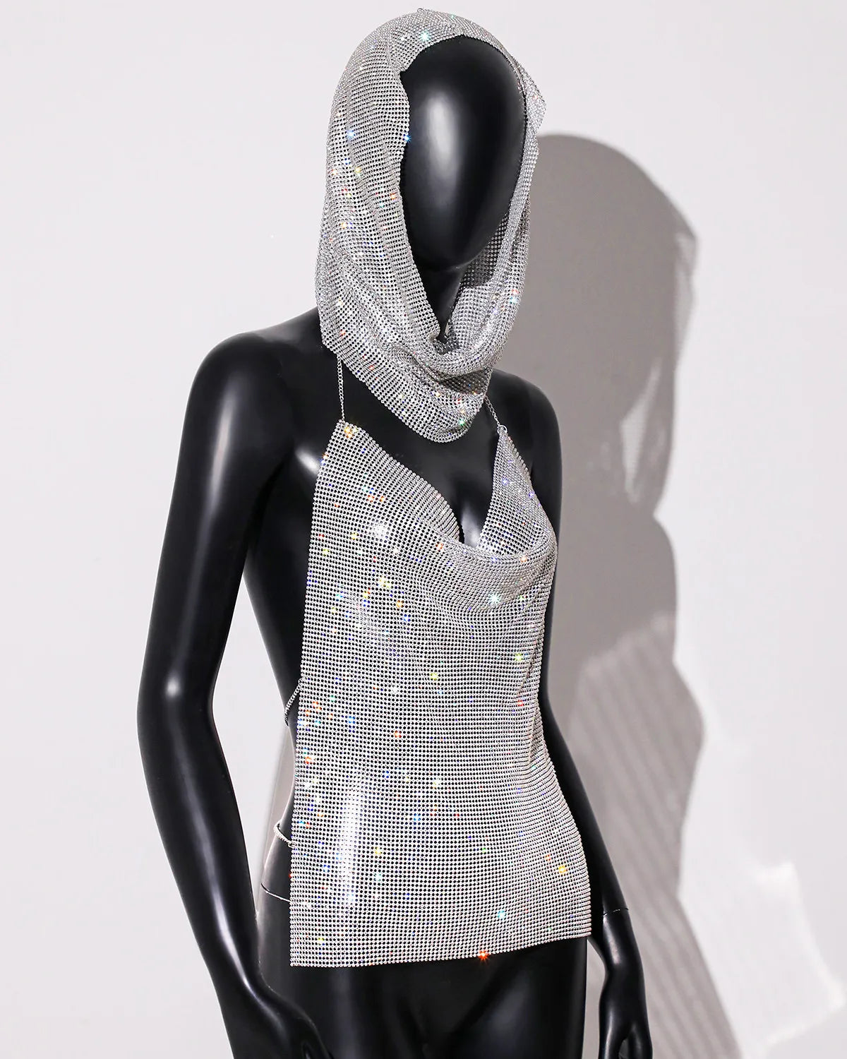 Y2K Streetwear Rhinestone Women Tank Top Punk Goth Hip Hop Bandana Head Wraps Vest Rave Festival Women Tops Tee For Nightclub