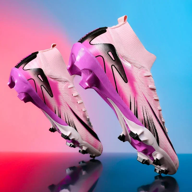 New Men Football Boots Training Shoes FG Ultralight Soccer Shoes Outdoor Drop Shipping Soccer Cleats Non-Slip Long Spikes