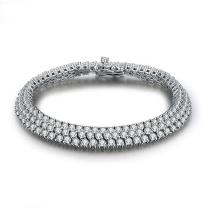 S925 Sterling Silver All Moissanite Tennis Bracelet for Women D VVS1 Diamond Gold Plated Luxury Wedding Fine Jewelry