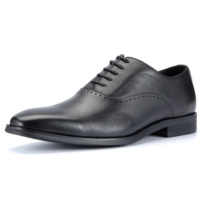 Men's Top Layer Cow Leather Formal Shoes Business Dress Office Comfortable Breathable Leather Lining Wedding Shoes