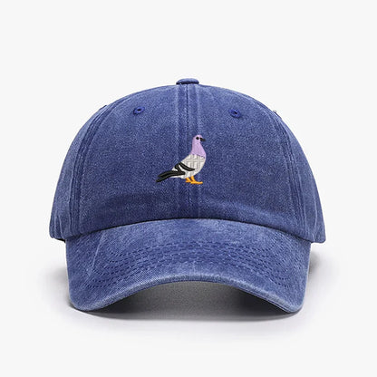 Embroidery Pigeon Design Spring vintage Baseball caps Men Women Water Washed Sunscreen Sun Hat Sports Fishing Sunshade Dad Hat