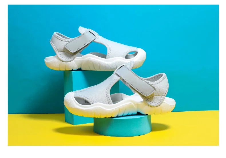 Kids Closed-Toe Sport Sandals Breathable Water Shoes Luxury Non-Slip Summer Beach Shoes Sandals for Toddler Boys Girls