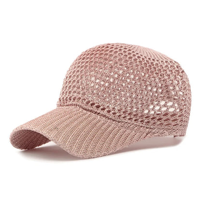Summer solid color breathable baseball cap sports mesh hat outdoor sun hat