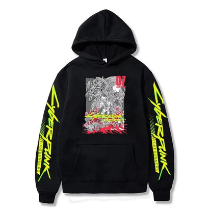 Cross-border Cyberpunk Cyberpunk Print Series Autumn and Winter Men's Hoodies Adult Casual Comfort Long Sleeve Sweatshirts