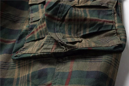 2025 Summer Men Shorts Fashion Plaid Beach Shorts Mens Casual Shorts Military Short Pants Male Bermuda Cargo Overalls No belt