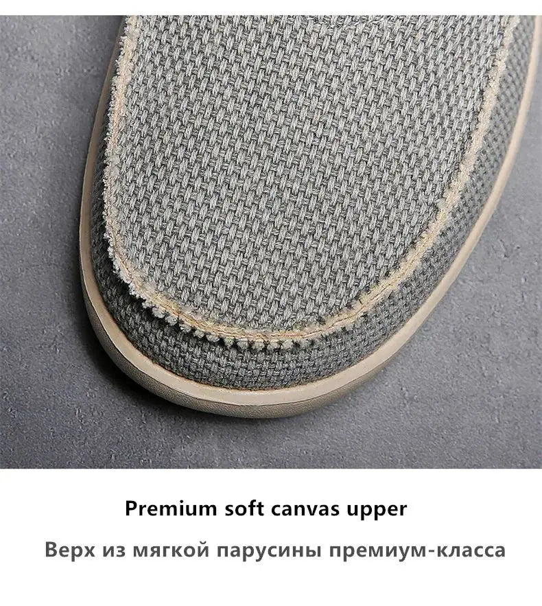 2024 Summer Men Canvas Shoes Espadrilles Breathable Casual Shoes Men Loafers Comfortable Ultralight Lazy Boat Shoes Big Size 47