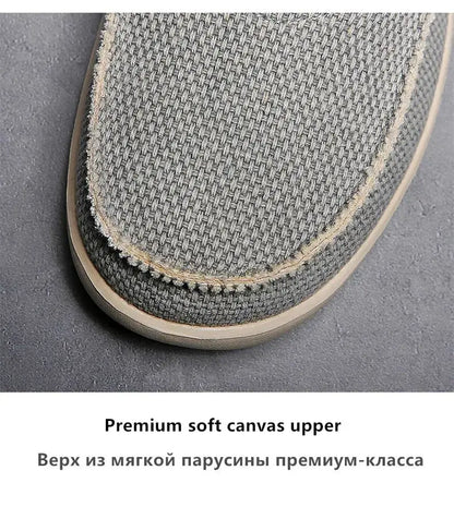 2024 Summer Men Canvas Shoes Espadrilles Breathable Casual Shoes Men Loafers Comfortable Ultralight Lazy Boat Shoes Big Size 47