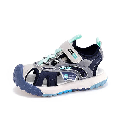 Kids Closed-Toe Sport Sandals, Breathable Mesh Non-Slip Summer Shoes for Boys, Lightweight Casual Beach Hiking Sandals Children