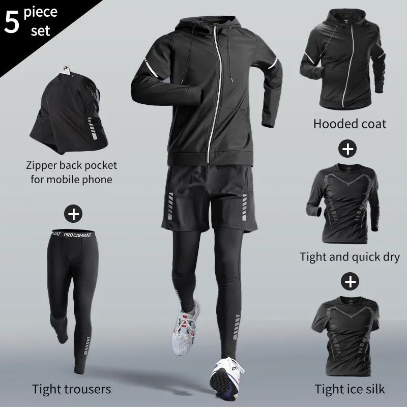 2025 new sports suit, men's running gear, suitable for leisure and outdoor fitness