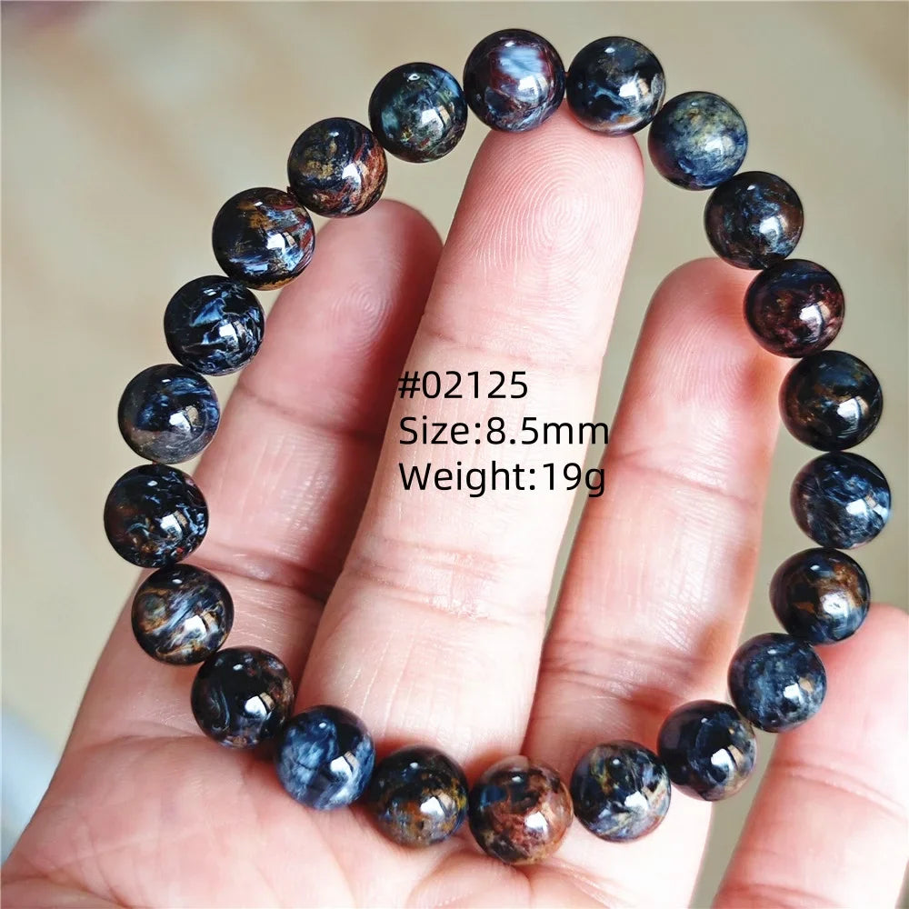 Natural Blue Pietersite Bracelet Women Men Beads Round Beads Chatoyant Cat Eye Fire Pietersite Namibia AAAAAA