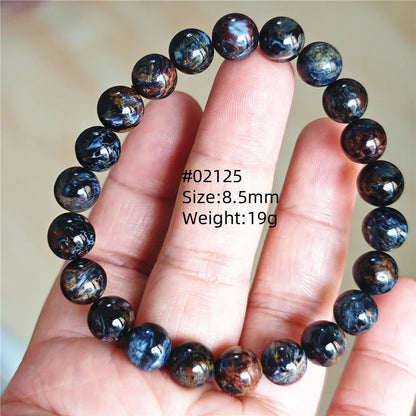 Natural Blue Pietersite Bracelet Women Men Beads Round Beads Chatoyant Cat Eye Fire Pietersite Namibia AAAAAA