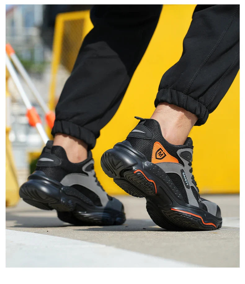 Lightweight Safety Shoes Men Work Shoes Steel Toe Cap Working Boots Sneakers Man Anti Puncture Breathable Sport Work Footwear