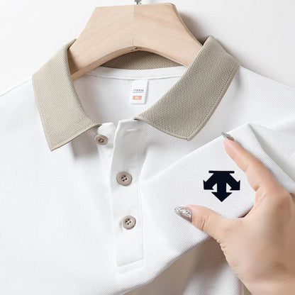 New Designer Original Men's Polo Shirt New Collar Luxury Printed Short Sleeved Casual Business T-shirt Comfortable Men's Wear