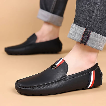 Men's Loafers High Quality Anti-slip Casual Shoes Men's Leather Loafer Outdoor Breathable Lightweight Soft Driving Shoes