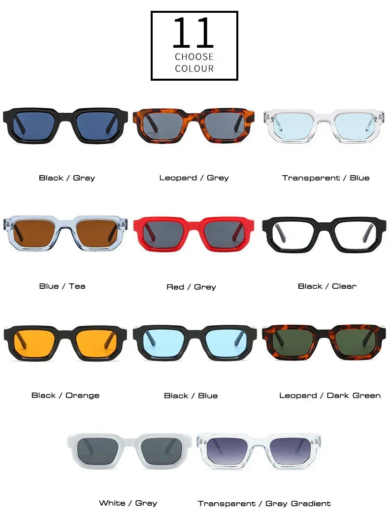 Fashion Blue Square Sunglasses For Women Men Retro Luxury Designer Clear Lens Sun Glasses Shades UV400 Eyeglasses