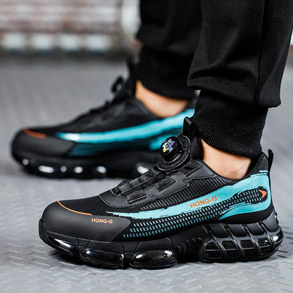 Men's Safety Shoes Air Cushion Protection Safety Boots Fashionable Casual Shoes Breathable Odor Protection Men's Work Shoes