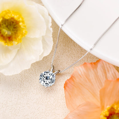 6.5mm 1CT Moissanite Earrings Pendant Necklace Original 925 Sterling Silver Earring For Valentine's Day Jewelry Set Gift