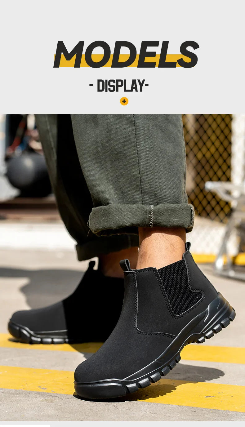 Easy Wear Safety Shoes for Men Steel Toe Work Shoes Puncture Proof Work Sneaker Male Protective Work Man Boots Safety Boots