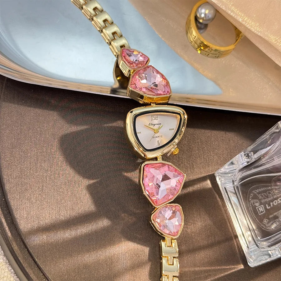 New color scheme irregular design big diamond watch light luxury niche watch color fashion high sense foreign trade wholesale